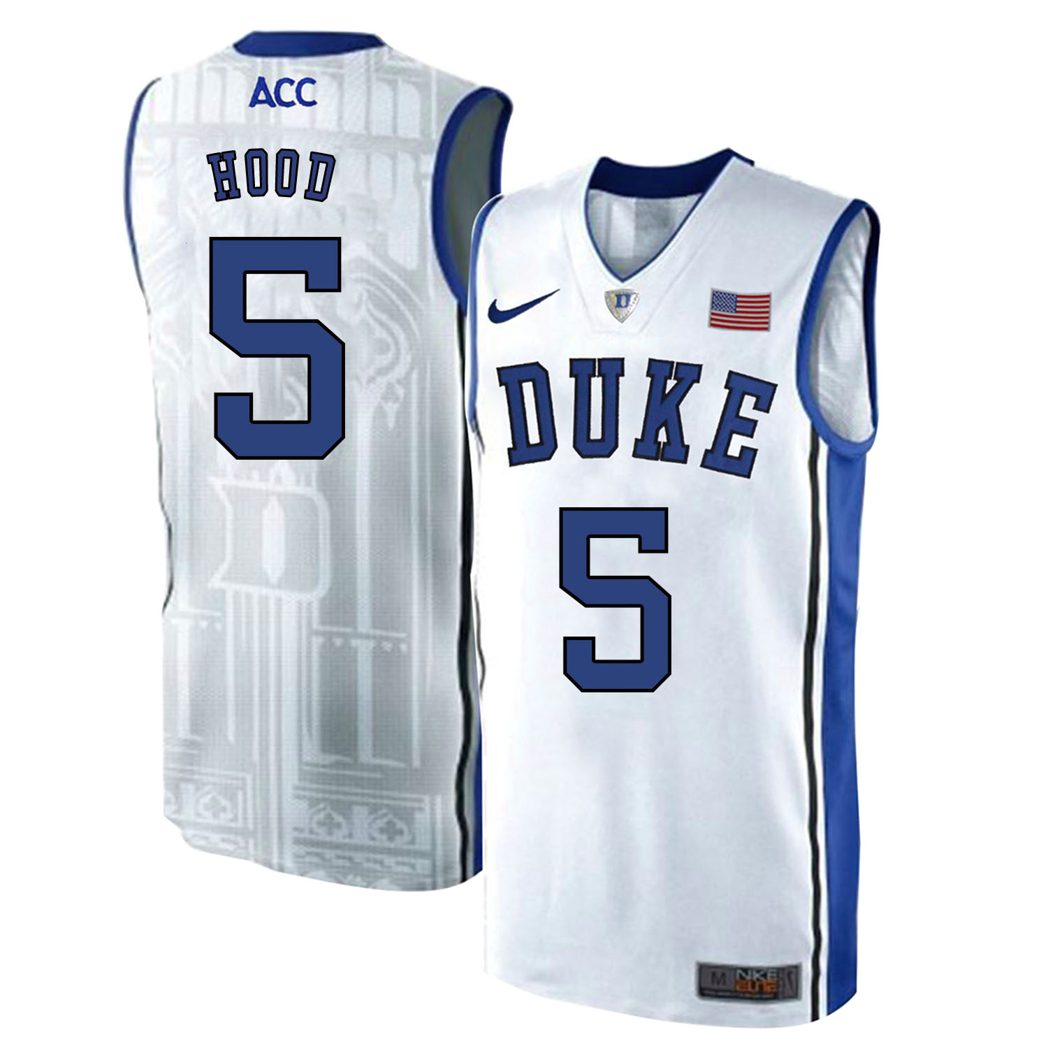 Duke Blue Devils 5 Rodney Hood White Elite Nike College Basketball Jersey