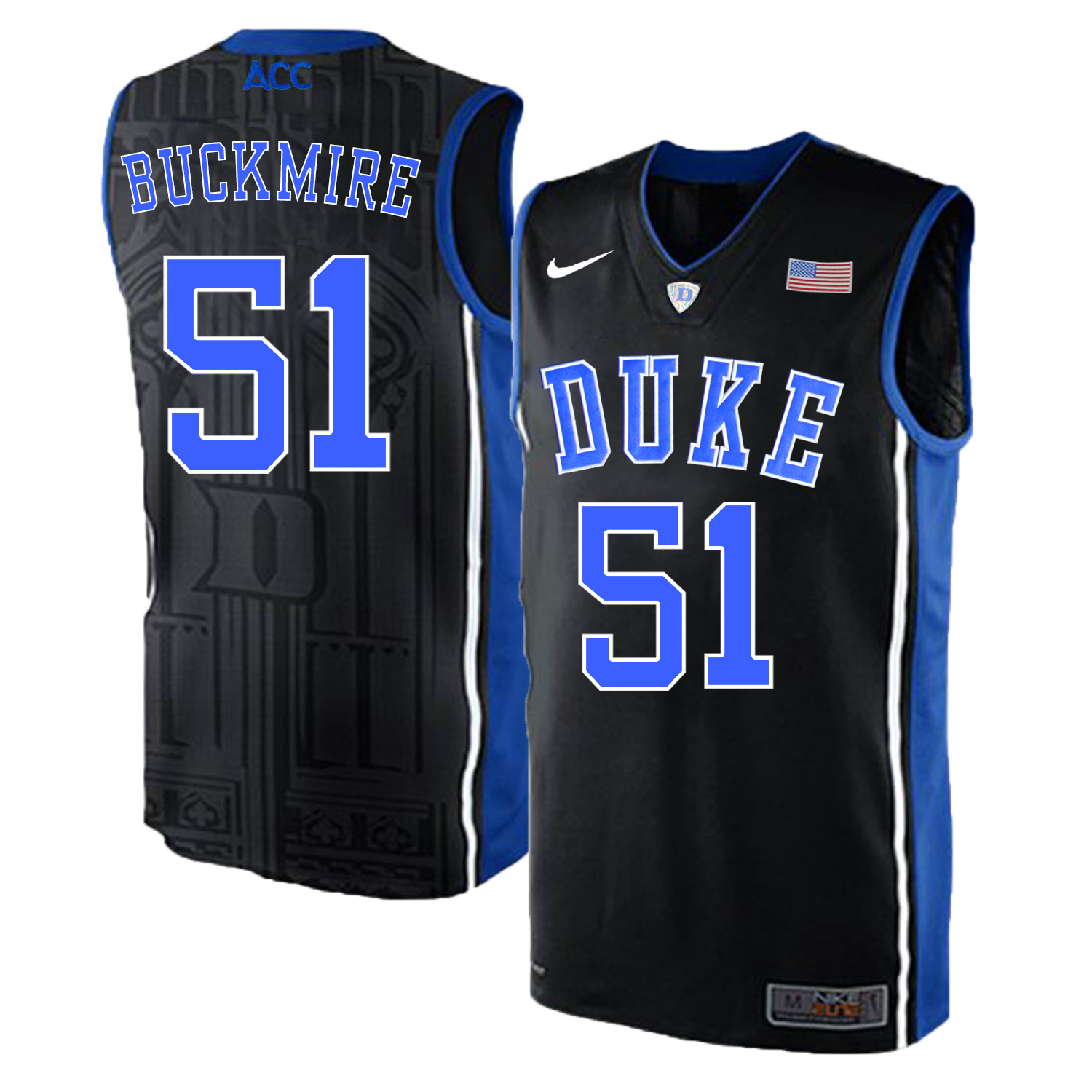 Duke Blue Devils 51 Mike Buckmire Black Elite Nike College Basketball Jersey