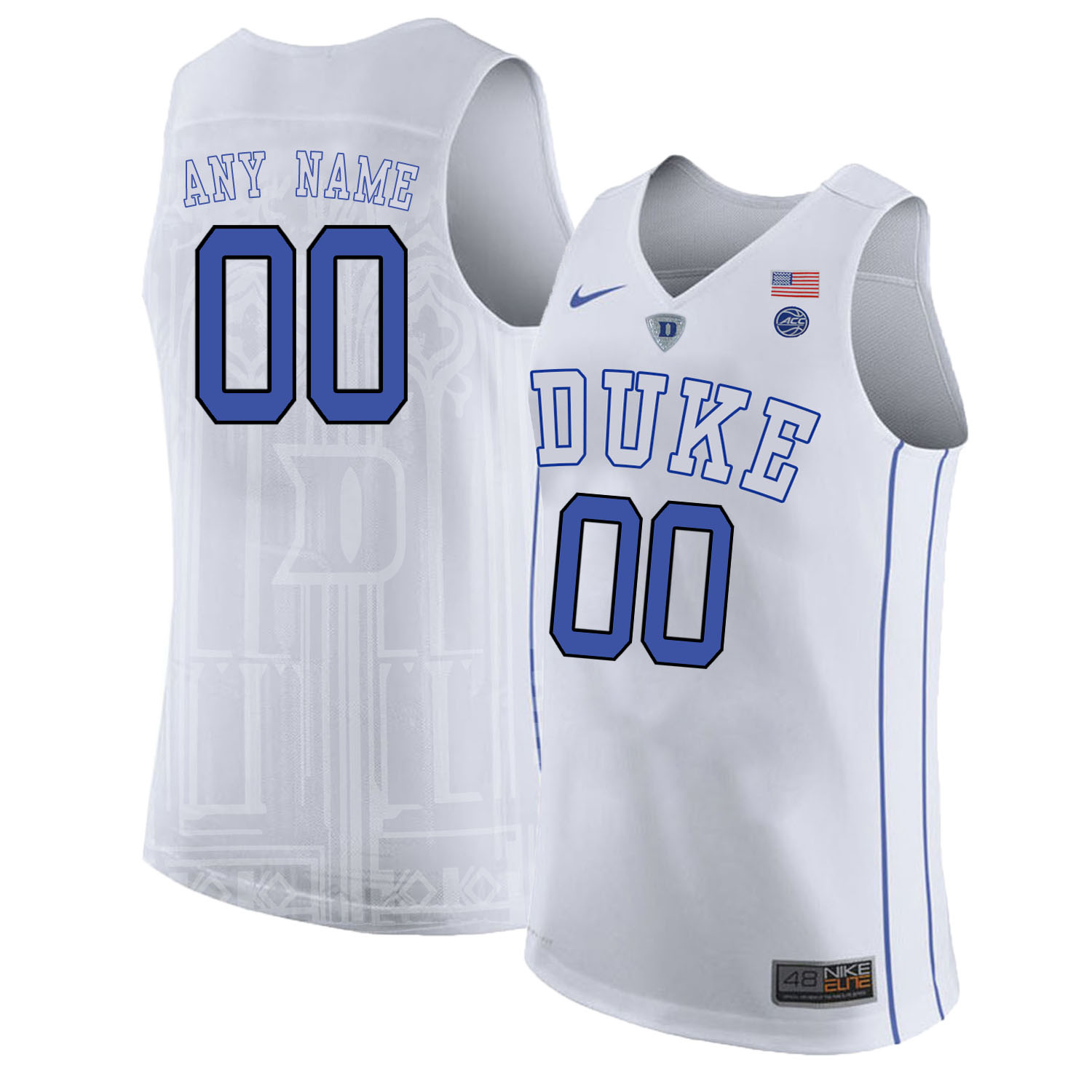Duke Blue Devils Men's Customized White Nike College Basketball Jersey