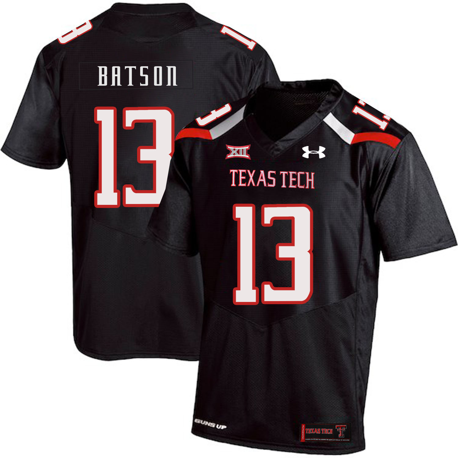Texas Tech Red Raiders 13 Cameron Batson Black College Football Jersey