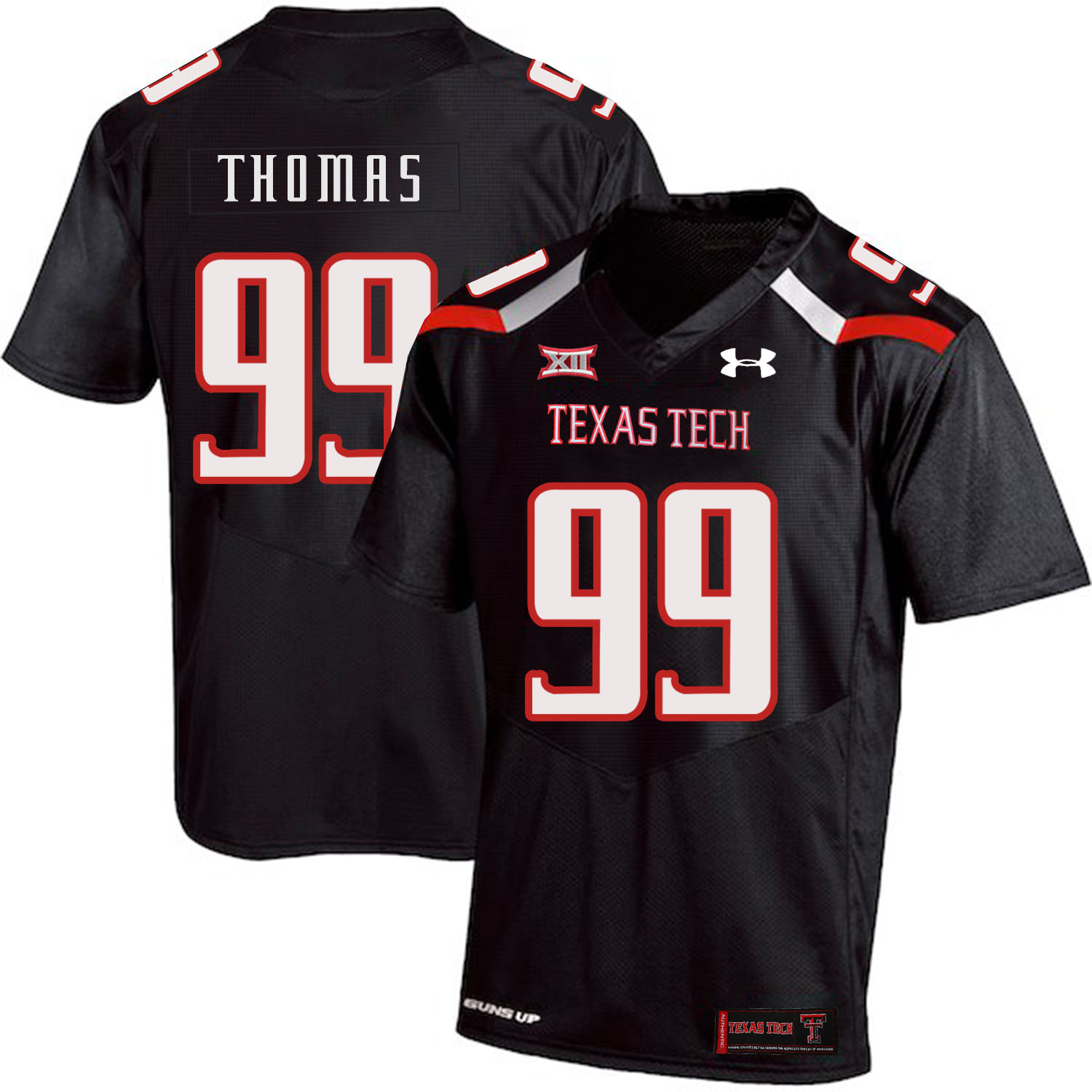 Texas Tech Red Raiders 99 Mychealon Thomas Black College Football Jersey