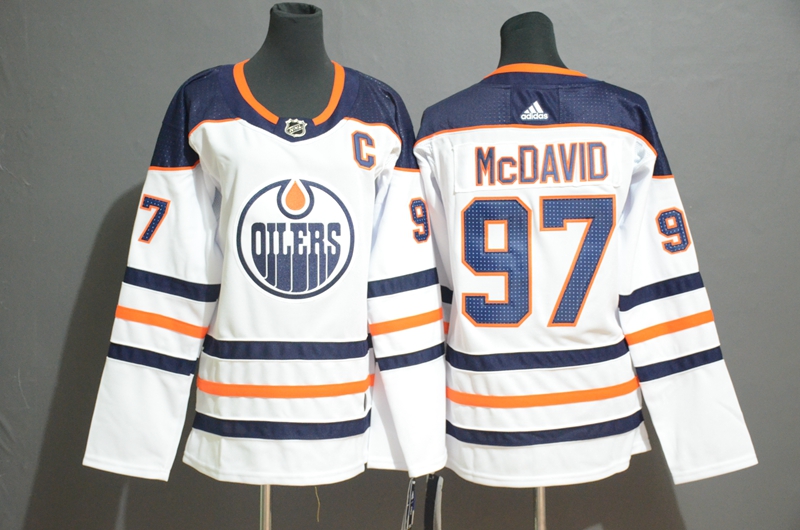 Oilers 97 Connor McDavid White Women Adidas Jersey