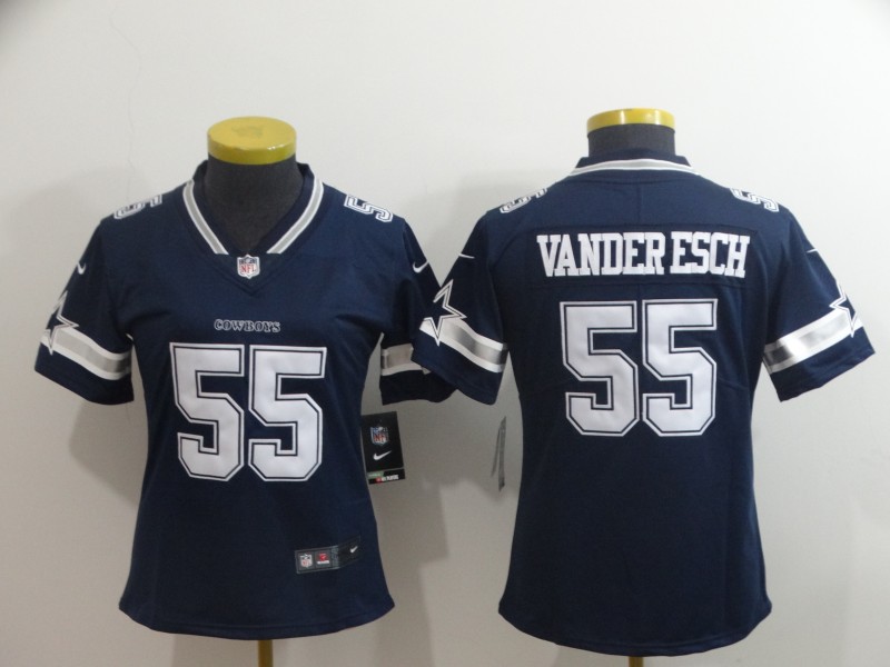 Nike Cowboys 55 Leighton Vander Esch Navy Women Vapor Untouchable Limited Jersey