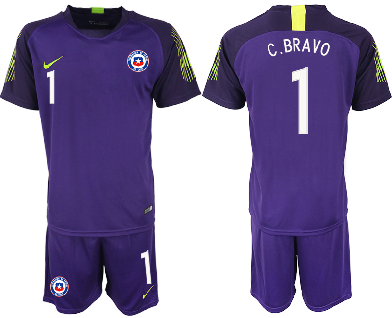 2018-19 Chile 1 C.BRAVO Purple Goalkeeper Soccer Jersey