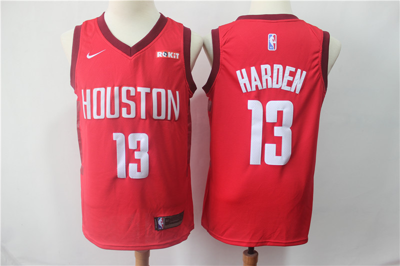 Rockets 13 James Harden Red 2018-19 Earned Edition Nike Swingman Jersey