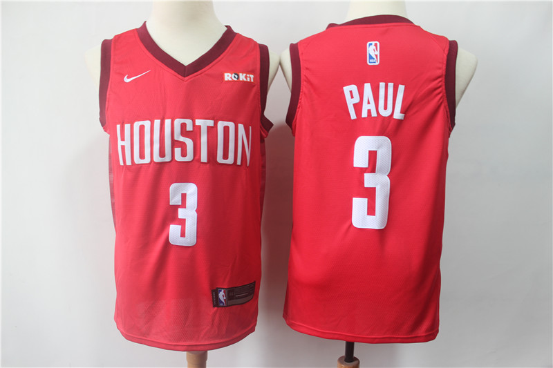 Rockets 3 Chris Paul Red 2018-19 Earned Edition Nike Swingman Jersey