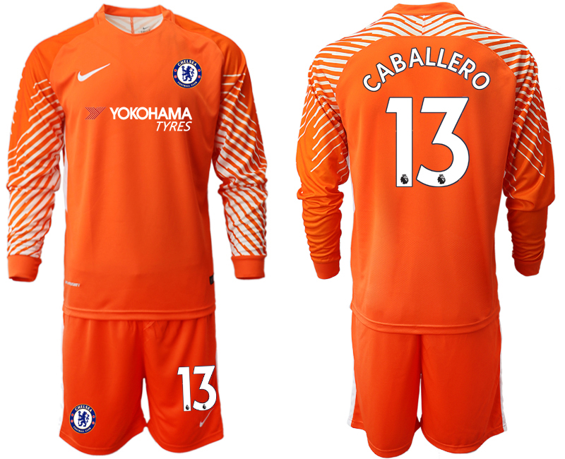 2018-19 Chelsea 13 CABALLERO Orange Long Sleeve Goalkeeper Soccer Jersey