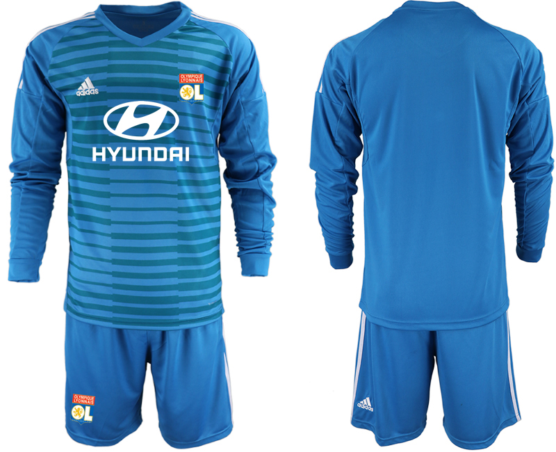 2018-19 Lyon Blue Long Sleeve Goalkeeper Soccer Jersey