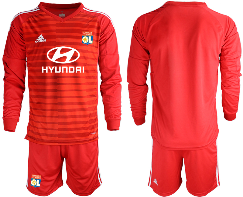 2018-19 Lyon Red Long Sleeve Goalkeeper Soccer Jersey