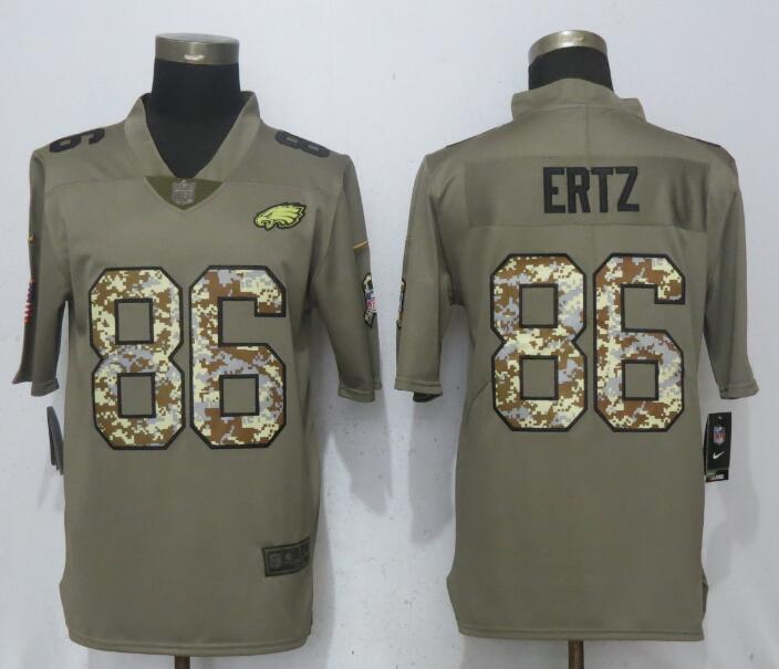 Nike Eagles 86 Zach Ertz Olive Camo Salute To Service Limited Jersey