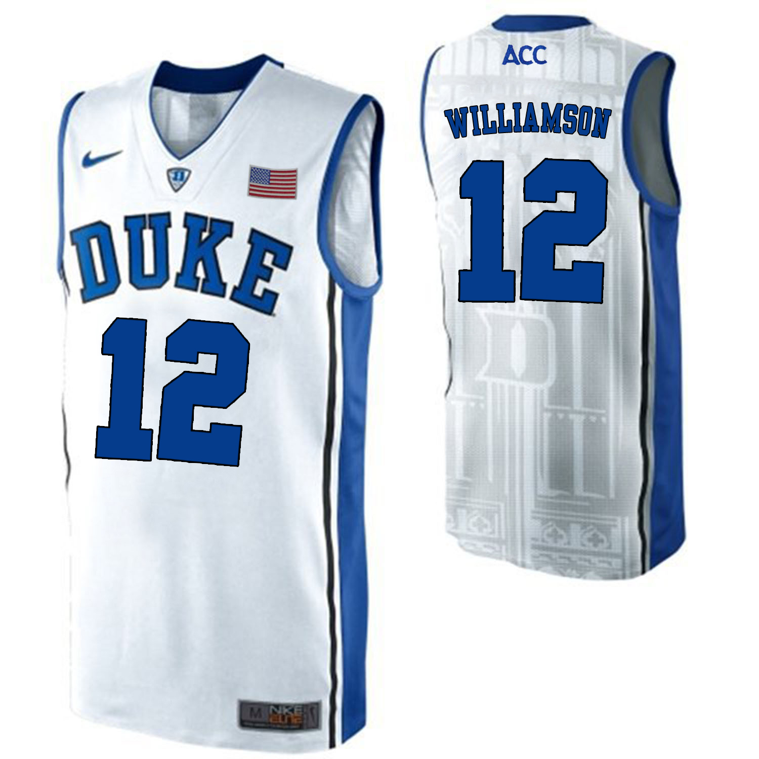 Duke Blue Devils 12 Zion Williamson White College Elite Basketball Jersey