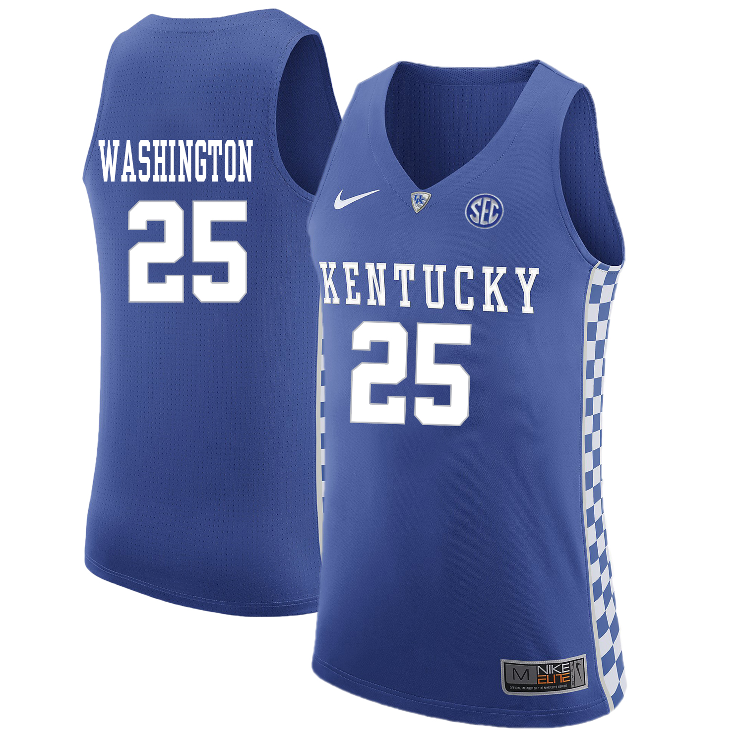 Kentucky Wildcats 25 PJ Washington Blue College Basketball Jersey