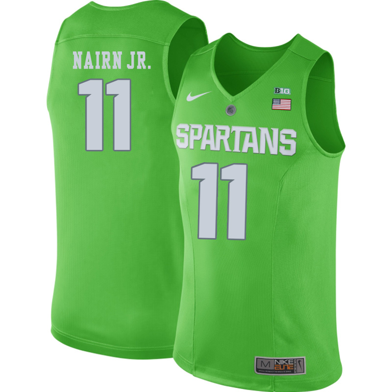 Michigan State 11 Lourawls Nairn Jr. Apple Green College Basketball Jersey