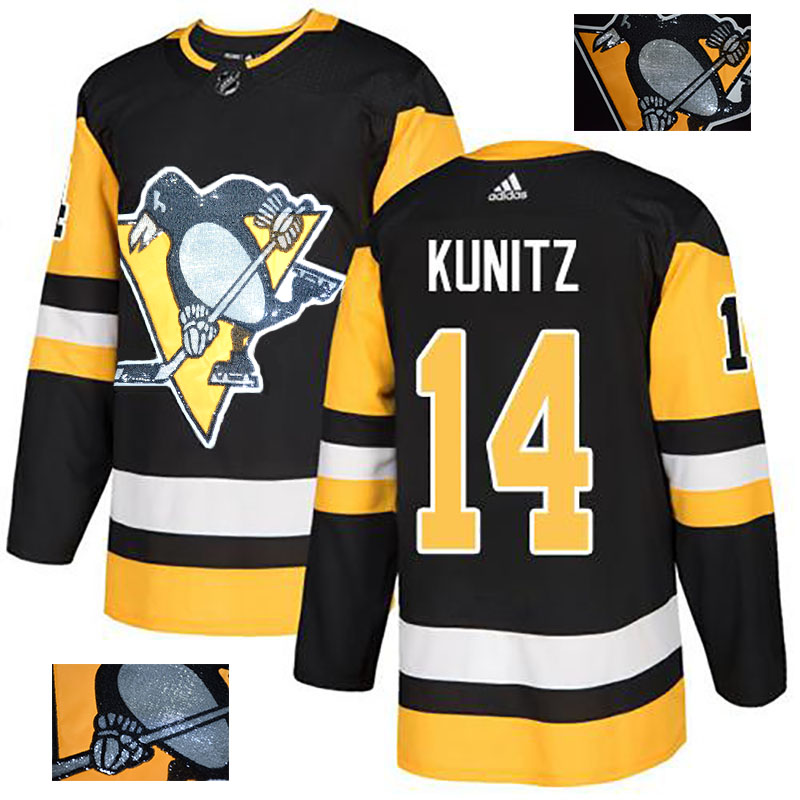 Penguins 14 Chris Kunitz Black Glittery Edition Adidas Jersey