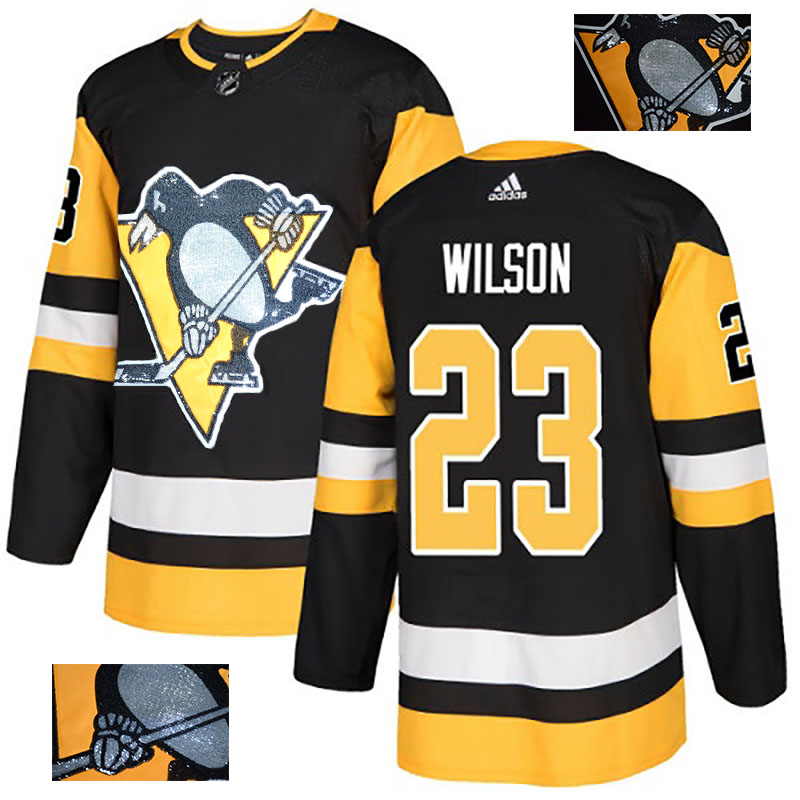 Penguins 23 Scott Wilson Black Glittery Edition Adidas Jersey