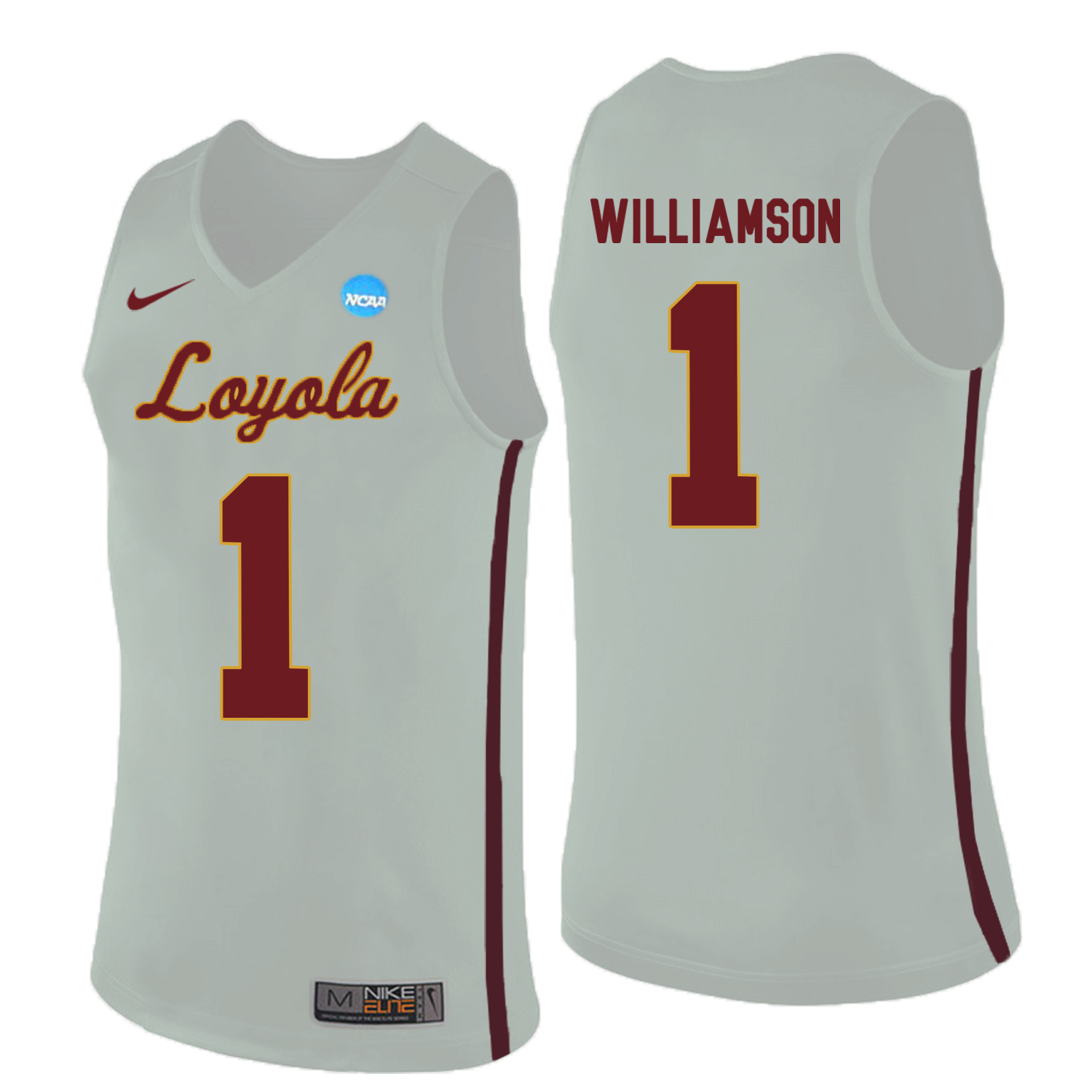Loyola (Chi) Ramblers 1 Lucas Williamson White College Basketball Jersey