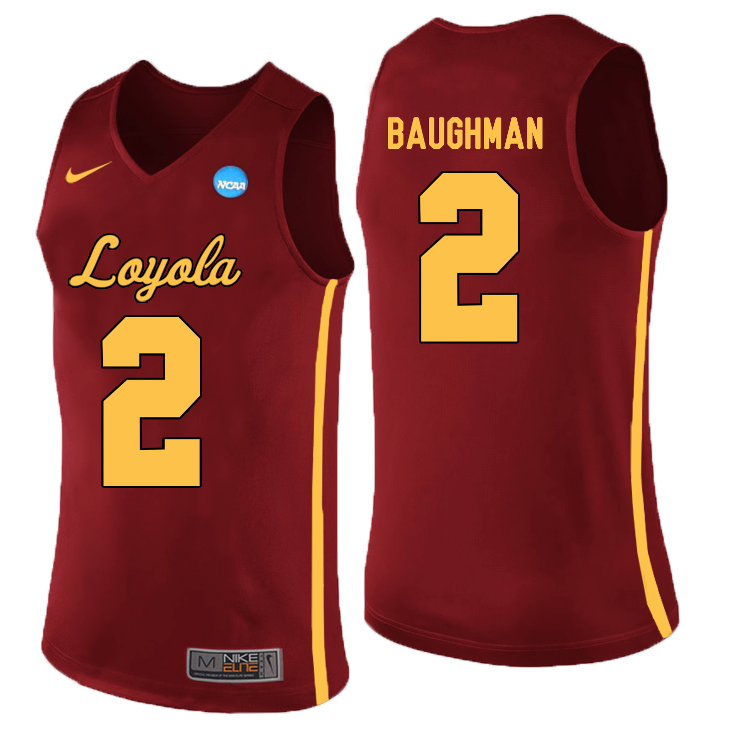 Loyola (Chi) Ramblers 2 Jake Baughman Red College Basketball Jersey