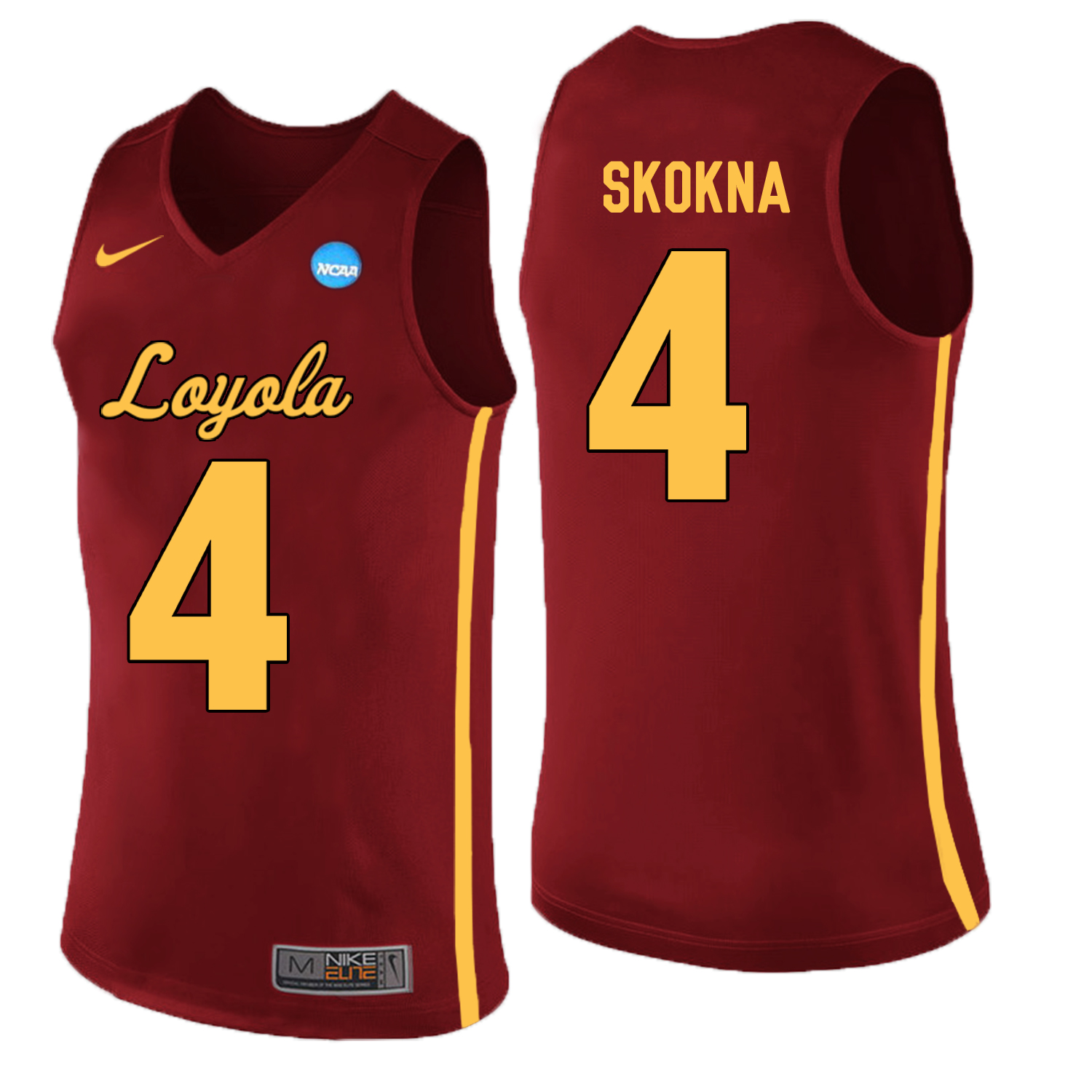 Loyola (Chi) Ramblers 4 Bruno Skokna Red College Basketball Jersey
