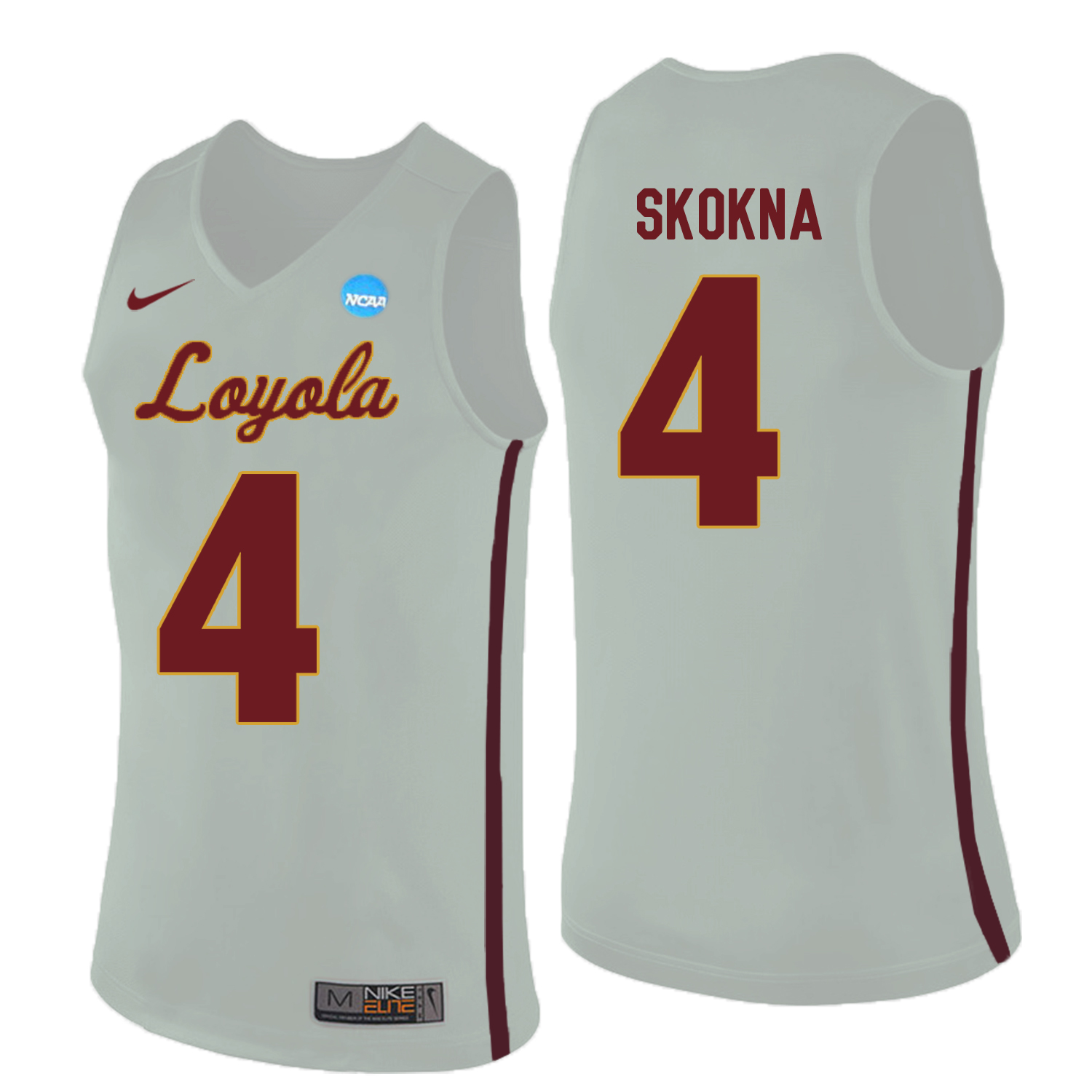 Loyola (Chi) Ramblers 4 Bruno Skokna White College Basketball Jersey