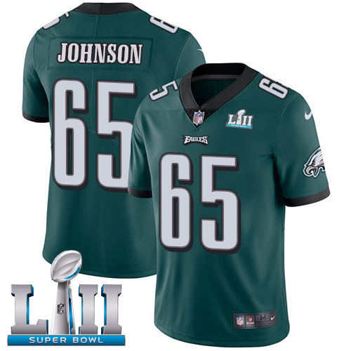Nike Eagles 65 Lane Johnson Green 2018 Super Bowl LII Youth Vapor Untouchable Player Limited Jersey