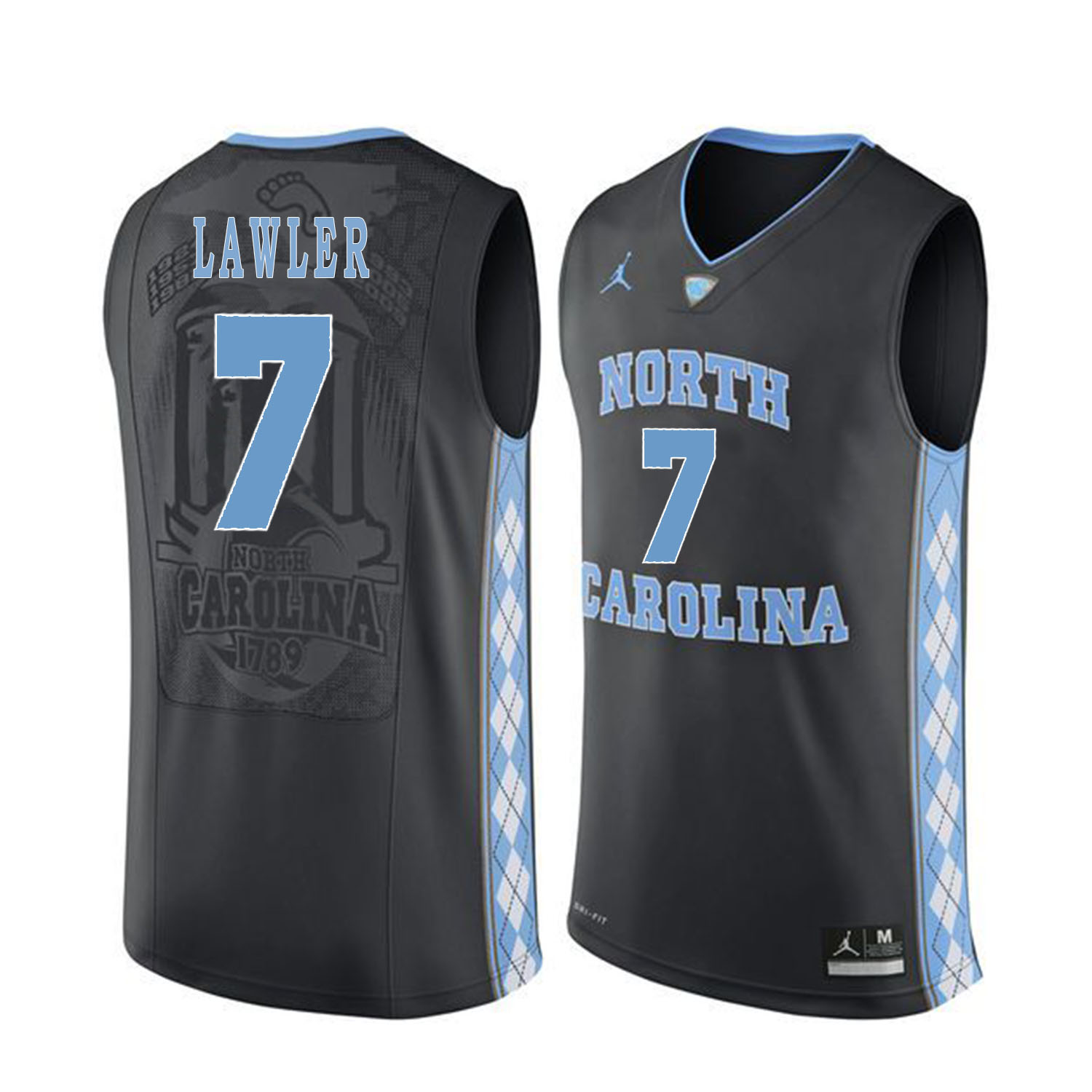 North Carolina Tar Heels 7 Jake Lawler Black College Basketball Jersey