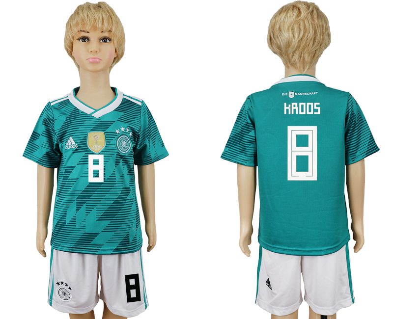 Germany 8 KROOS Away 2018 FIFA World Cup Youth Soccer Jersey