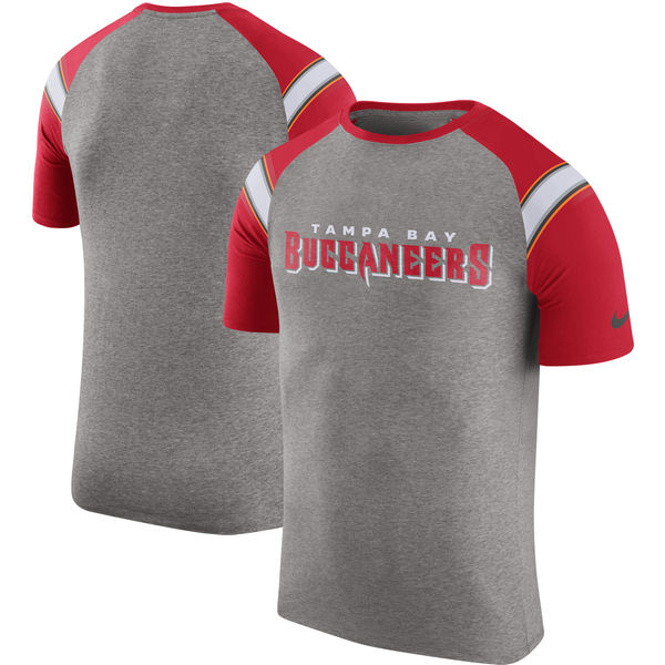 Tampa Bay Buccaneers Nike Enzyme Shoulder Stripe Raglan T-Shirt Heathered Gray