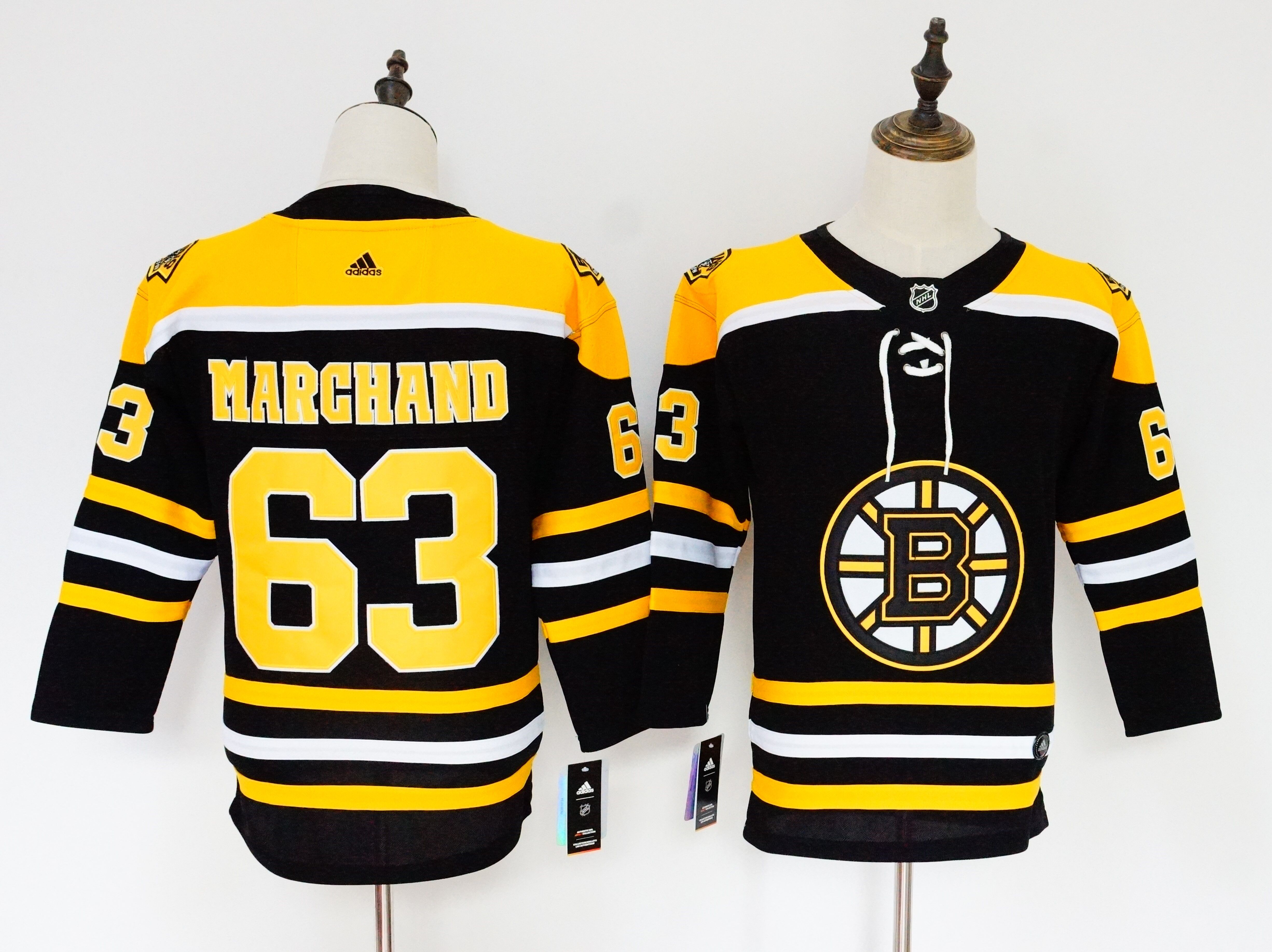 Bruins 63 Brad Marchand Black Youth Adidas Jersey