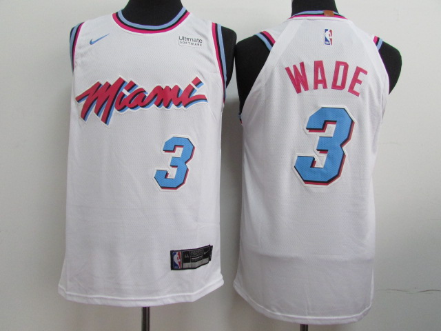 Heat 3 Dwyane Wade White City Edition Nike Authentic Jersey