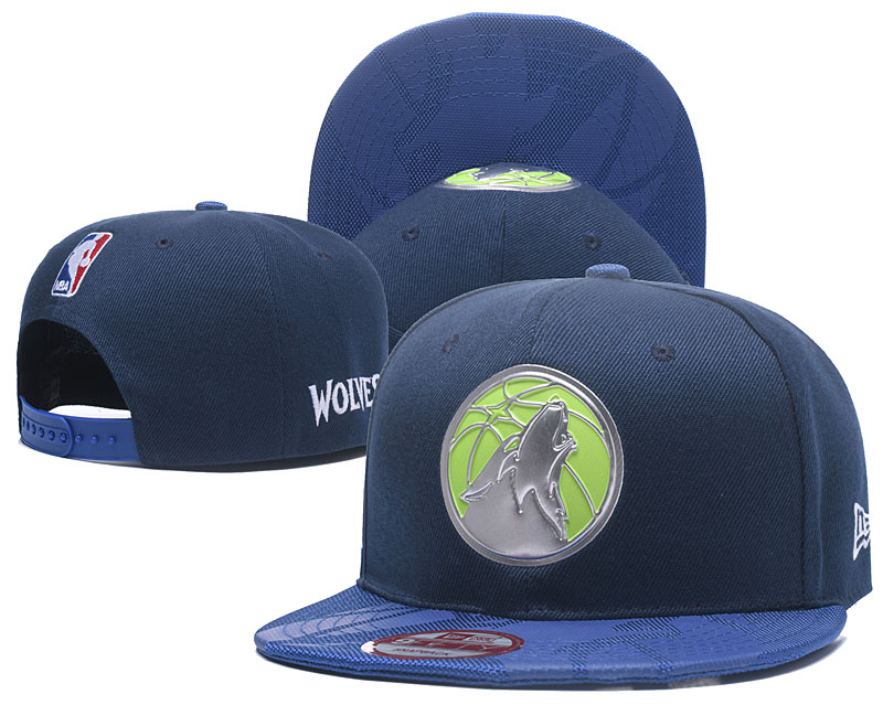 Timberwolves Team Logo Navy Adjustable Hat YD