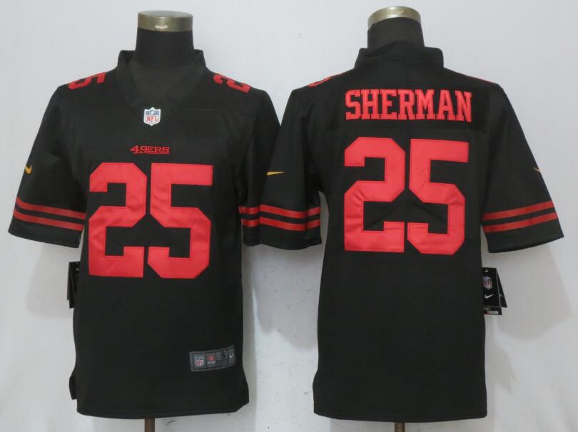 Nike 49ers 25 Richard Sherman Black Youth Vapor Untouchable Player Limited Jersey