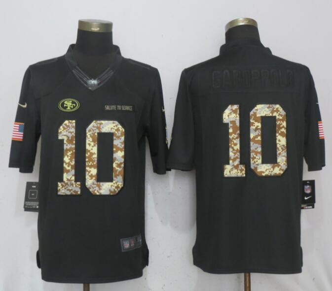 Nike 49ers 10 Jimmy Garoppolo Anthracite Salute To Service Limited Jersey