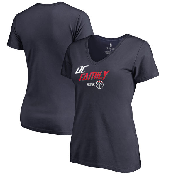 Washington Wizards Fanatics Branded Women's 2018 NBA Playoffs Slogan V Neck T-Shirt Navy