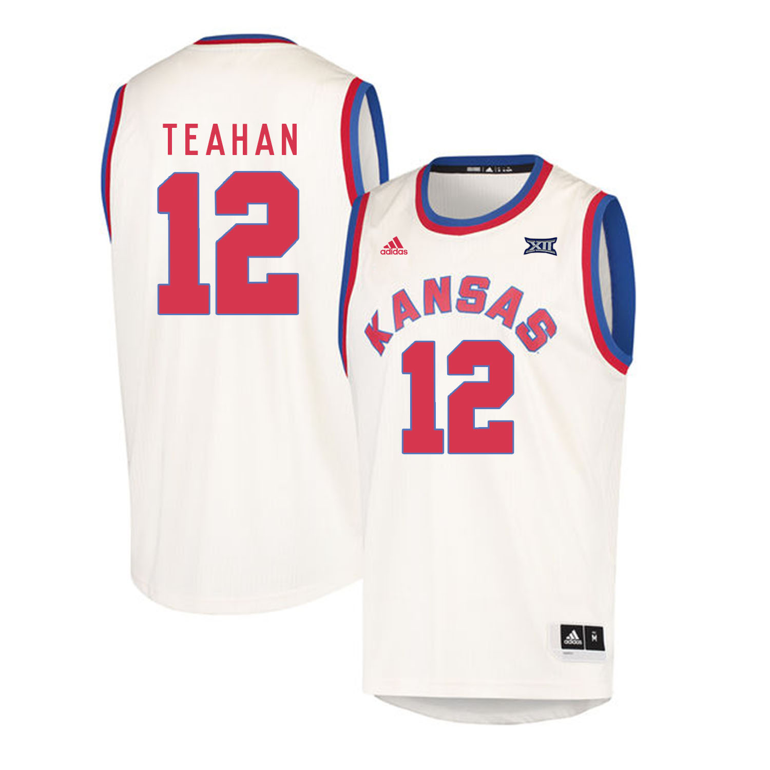 Kansas Jayhawks 12 Chris Teahan Cream Throwback College Basketball Jersey