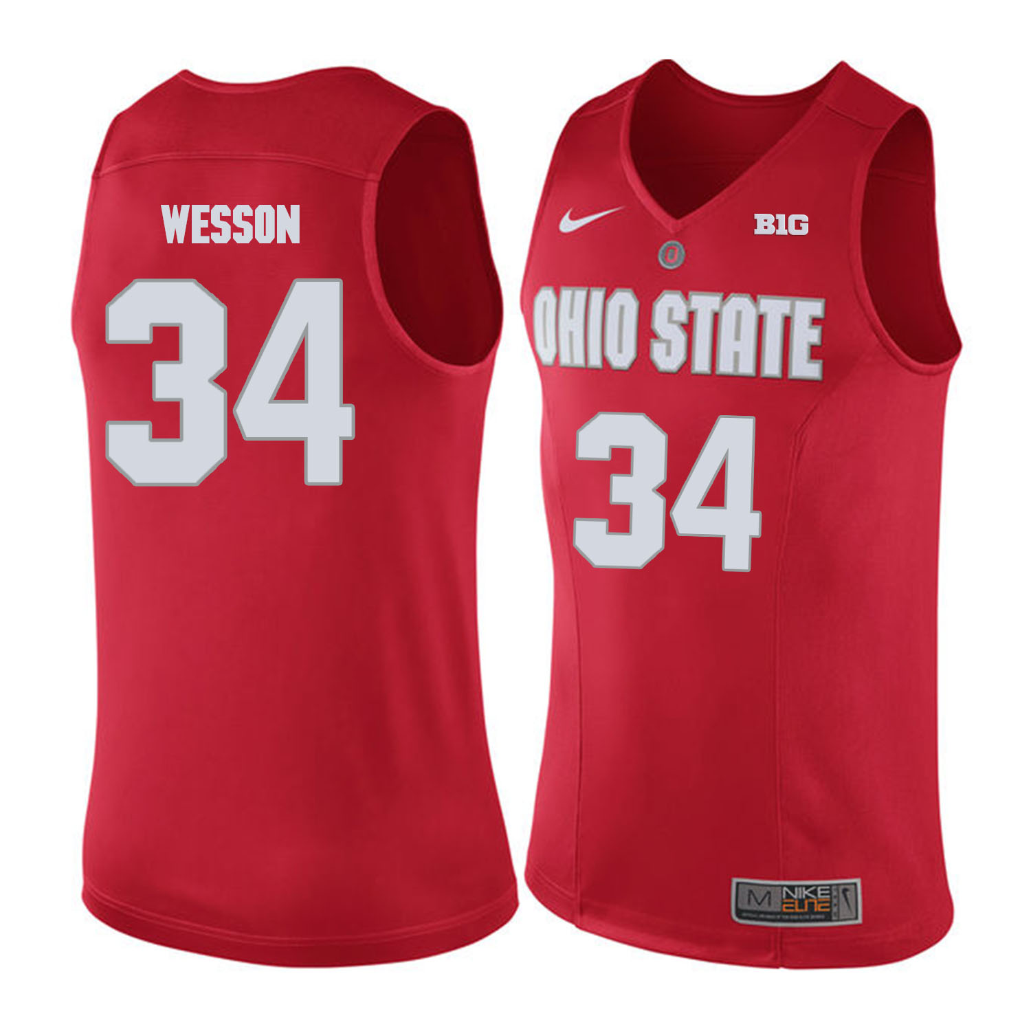 Ohio State Buckeyes 34 Kaleb Wesson Red College Basketball Jersey