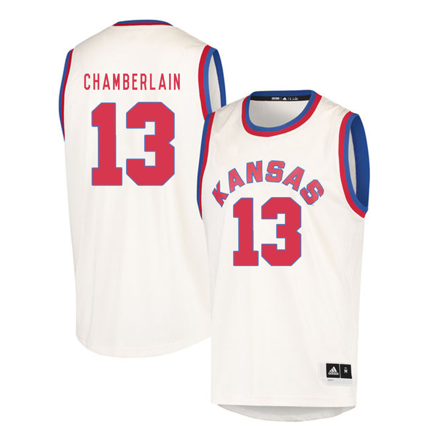 Kansas Jayhawks 13 Wilt Chamverlain Cream Throwback College Basketball Jersey