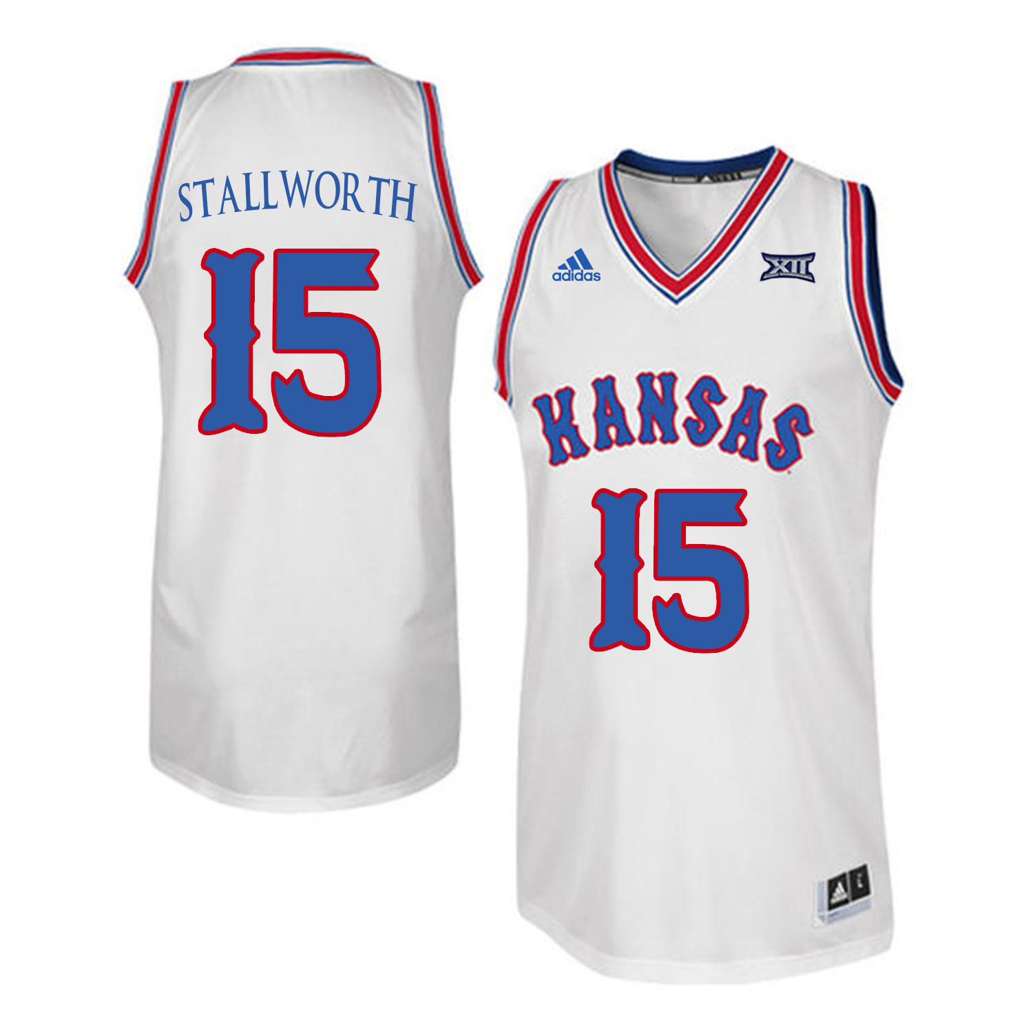 Kansas Jayhawks 15 Bud Stallworth White Throwback College Basketball Jersey