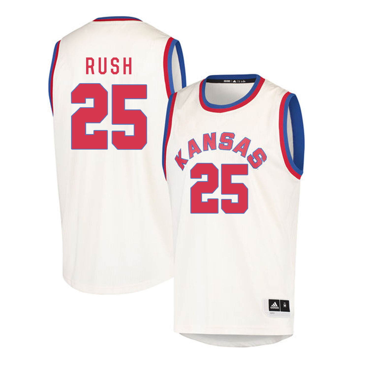 Kansas Jayhawks 25 Brandon Rush Cream Throwback College Basketball Jersey