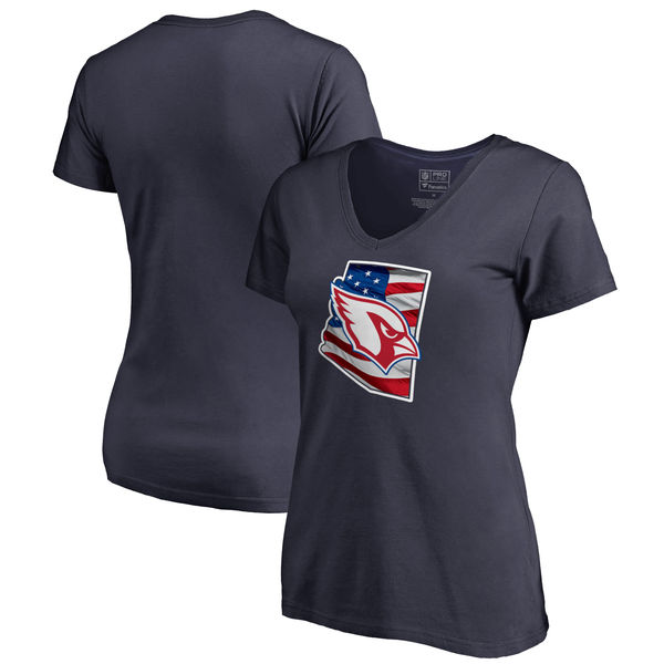Arizona Cardinals Navy Women's NFL Pro Line by Fanatics Branded Banner State T-Shirt