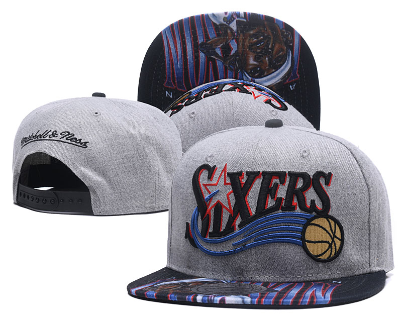 76ers Team Logo Gray Adjustable Hat LH