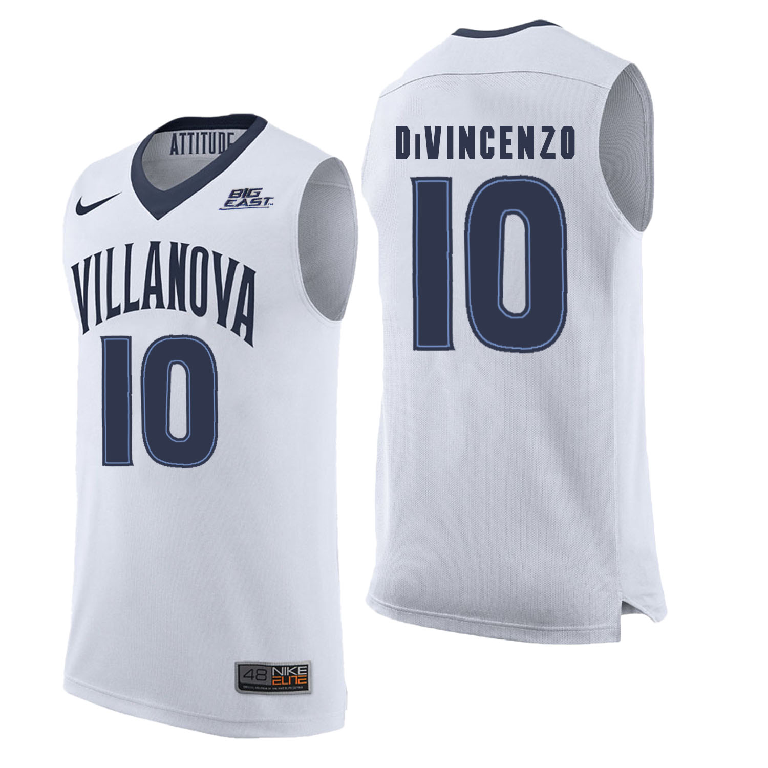 Villanova 10 Wildcats Donte DiVincenzo White College Basketball Elite Jersey