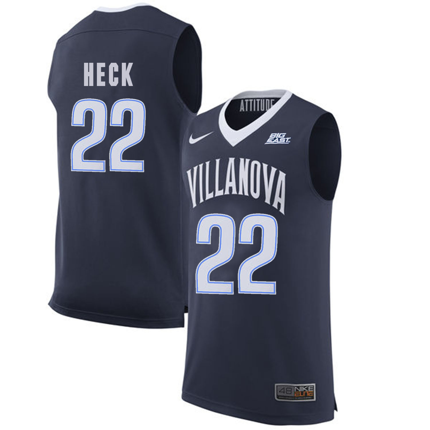 Villanova Wildcats 22 Peyton Heck Navy College Basketball Elite Jersey