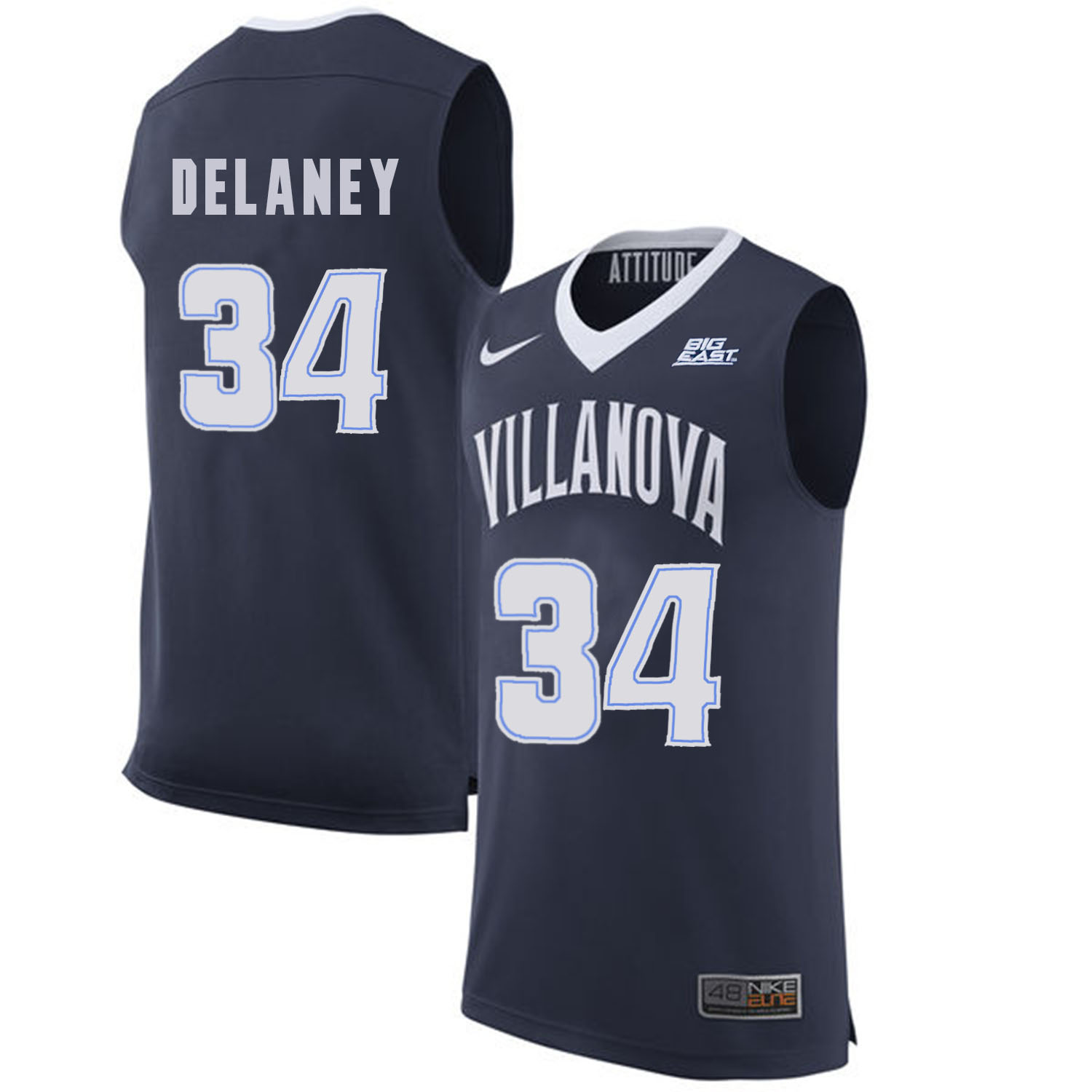 Villanova Wildcats 34 Tim Delaney Navy College Basketball Elite Jersey