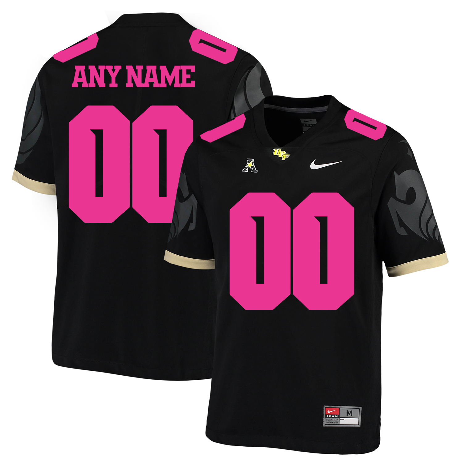 UCF Knights Black 2018 Breast Cancer Awareness Men's Customized College Football Jersey