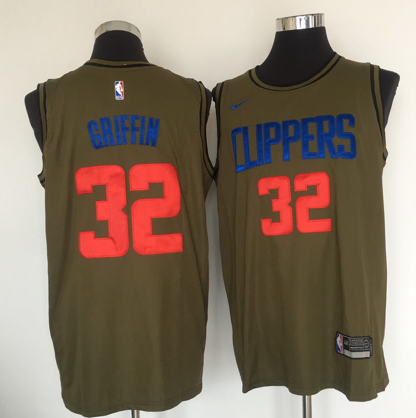 Clippers 32 Blake Griffin Olive Nike Swingman Jersey