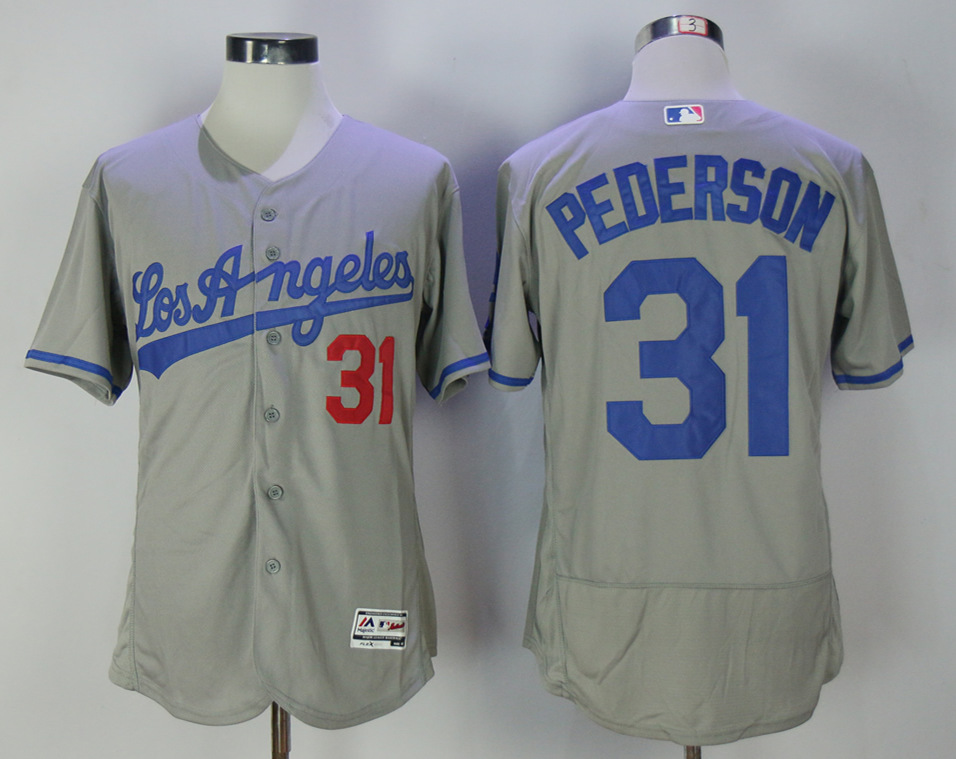 Dodgers 31 Joc Pederson Gray Road Flexbase Jersey