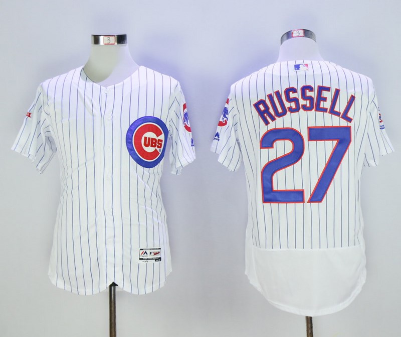 Cubs 27 Addison Russell White Flexbase Jersey