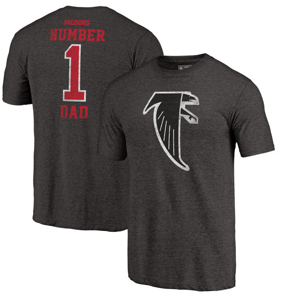 Atlanta Falcons NFL Pro Line by Fanatics Branded Black Greatest Dad Retro Tri-Blend T-Shirt
