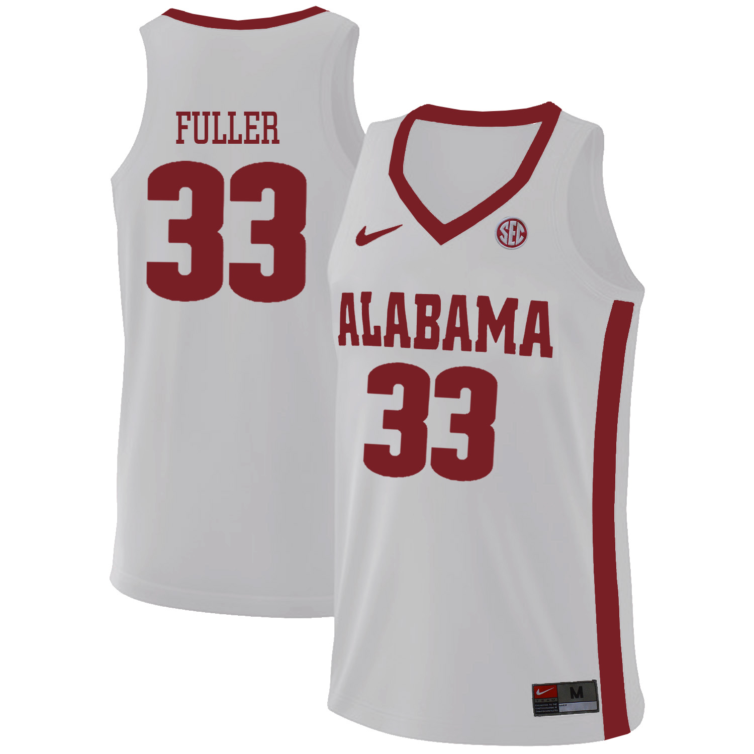 Alabama Crimson Tide 33 Landon Fuller White College Basketball Jersey