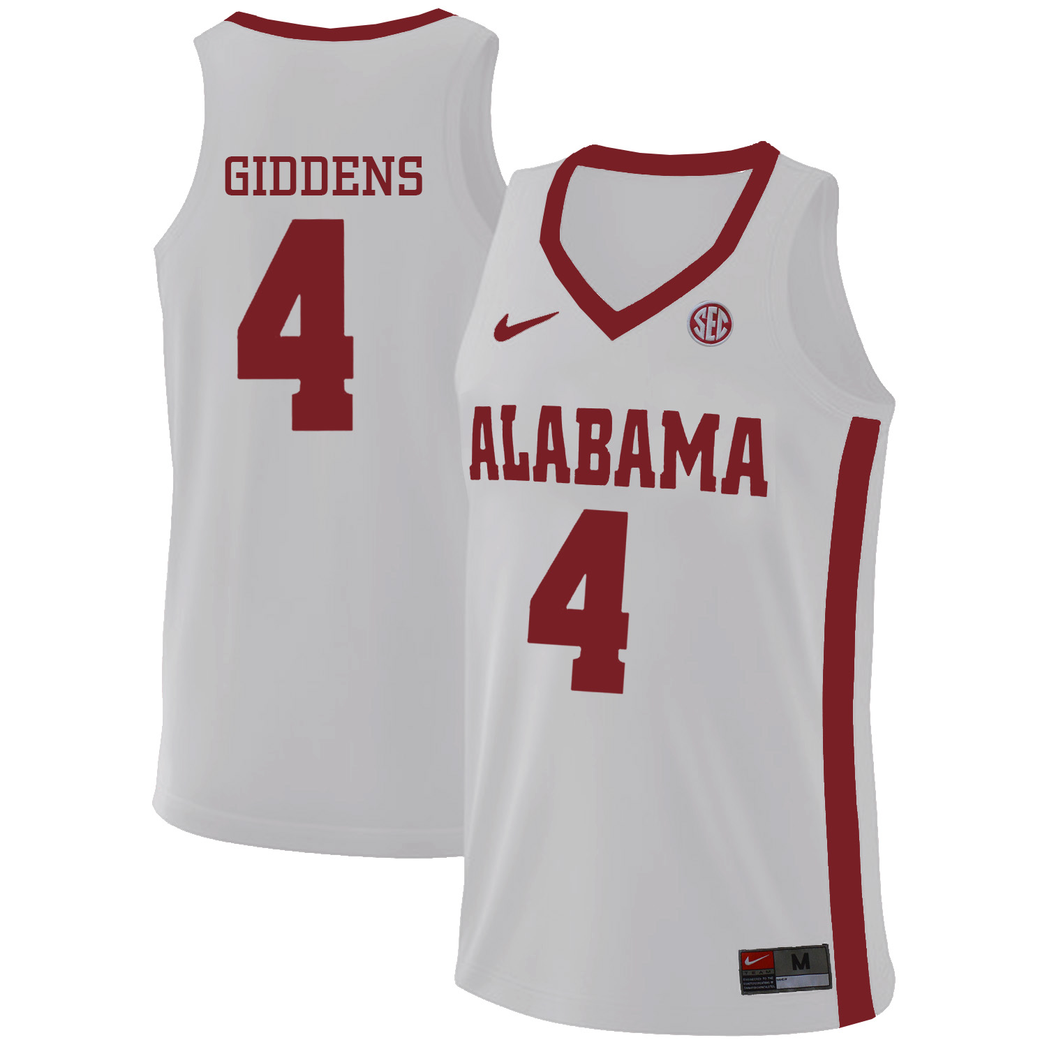 Alabama Crimson Tide 4 Daniel Giddens White College Basketball Jersey